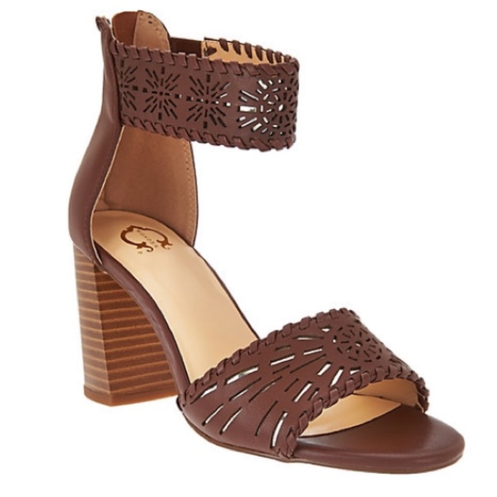 C. Wonder Leather Cutout Sandals w Tassels